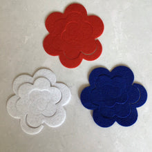 Load image into Gallery viewer, Patriotic Felt Roses, Pack of 12 (Medium), Felt die cut Flowers