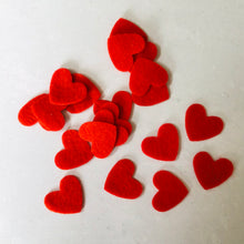 Load image into Gallery viewer, Red Felt Hearts, Small Die Cut Felt Hearts