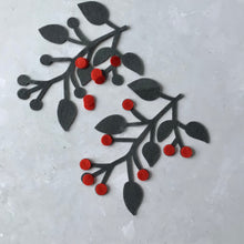 Load image into Gallery viewer, Large Felt Mistletoe with Berries, Die Cut Felt Mistletoe