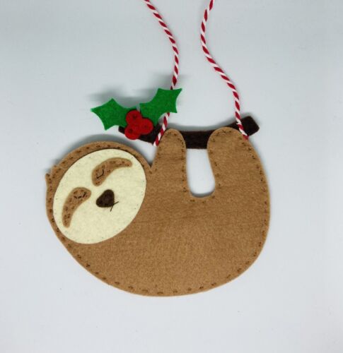 A Kawaii Felt Sloth Kit with YouTube Tutorial & a Christmas Twist