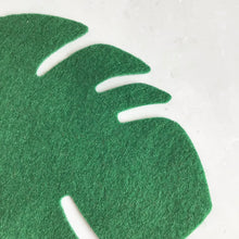 Load image into Gallery viewer, Large Green Felt Tropical Leaves, Felt Die Cut Monstera Leaf
