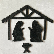 Load image into Gallery viewer, Felt Nativity Silhouettes, Felt Die Cut Christmas Nativity
