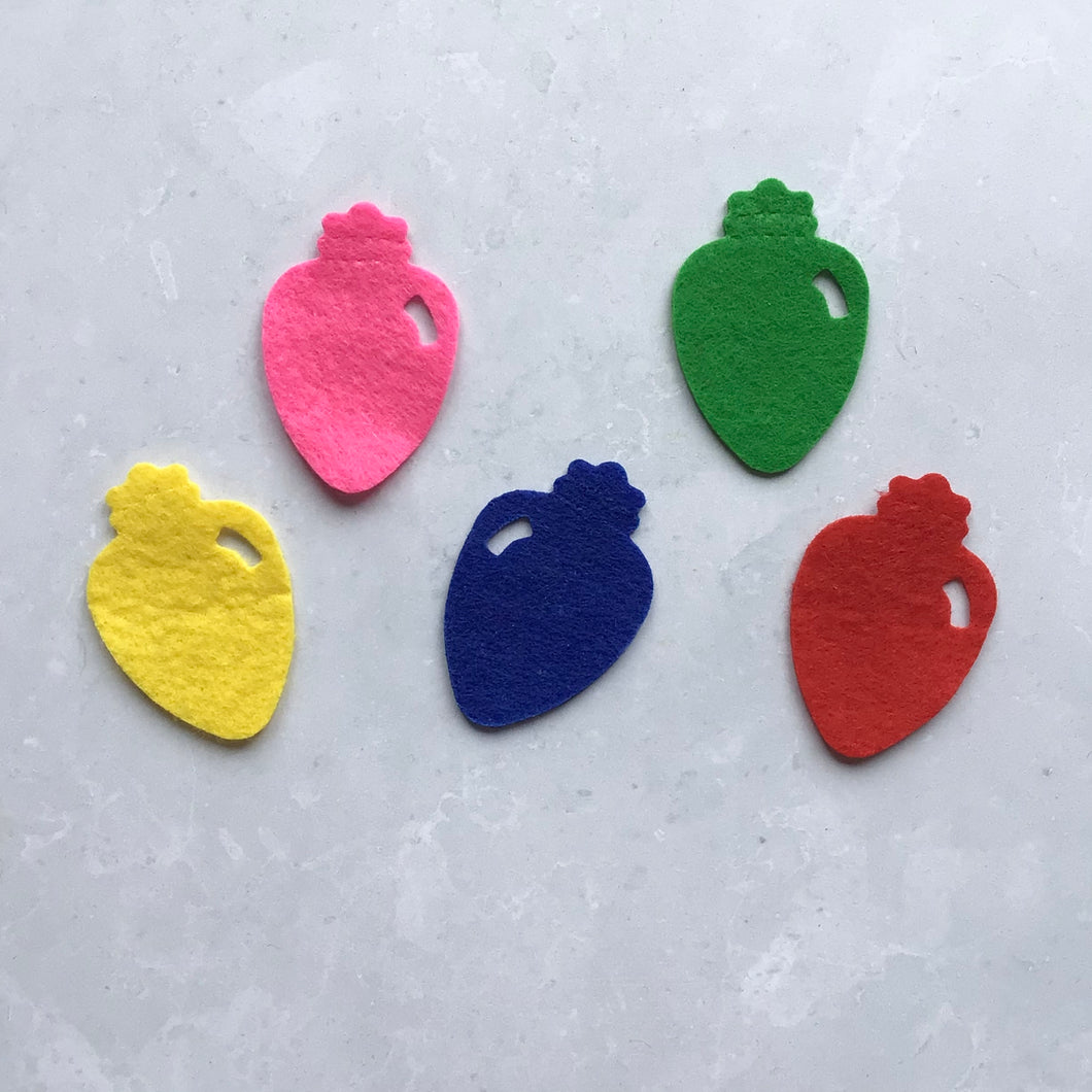 Felt Christmas Lights, Die Cut Felt Lights