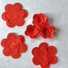 Load image into Gallery viewer, Felt Roses, Felt Die Cut Rose Flowers, (Medium)
