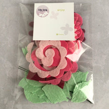 Load image into Gallery viewer, Shades of Pink Felt Flower Kit, Die cut felt flowers
