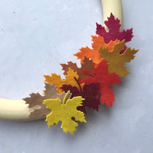 Load image into Gallery viewer, Medium Autumn Felt Maple Leaves, Die cut maple leaves, Felt Autumn Leaves
