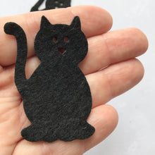 Load image into Gallery viewer, Black Felt Cats, Die Cut Felt Cats
