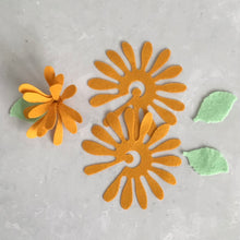 Load image into Gallery viewer, Yellow Felt Flower Buttonhole Kit, Die cut felt flowers
