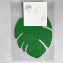 Load image into Gallery viewer, Large Green Felt Tropical Leaves, Felt Die Cut Monstera Leaf
