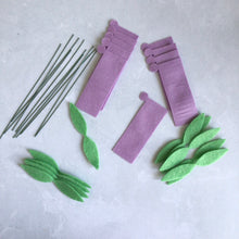 Load image into Gallery viewer, Felt Lavender Flower Kit, DIY Floral Craft
