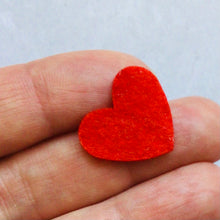 Load image into Gallery viewer, Any Colour 2cm Felt Hearts, Small Die Cut Felt Hearts
