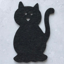 Load image into Gallery viewer, Black Felt Cats, Die Cut Felt Cats
