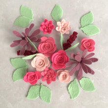 Load image into Gallery viewer, Shades of Pink Felt Flower Kit, Die cut felt flowers
