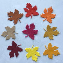 Load image into Gallery viewer, Medium Autumn Felt Maple Leaves, Die cut maple leaves, Felt Autumn Leaves
