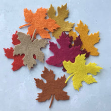 Load image into Gallery viewer, Medium Autumn Felt Maple Leaves, Die cut maple leaves, Felt Autumn Leaves
