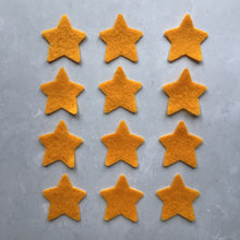 Load image into Gallery viewer, Gold Felt Stars, Die Cut Felt Stars, Medium Sized Stars
