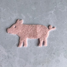 Load image into Gallery viewer, Pink Felt Pigs, Felt Die Cut Pigs
