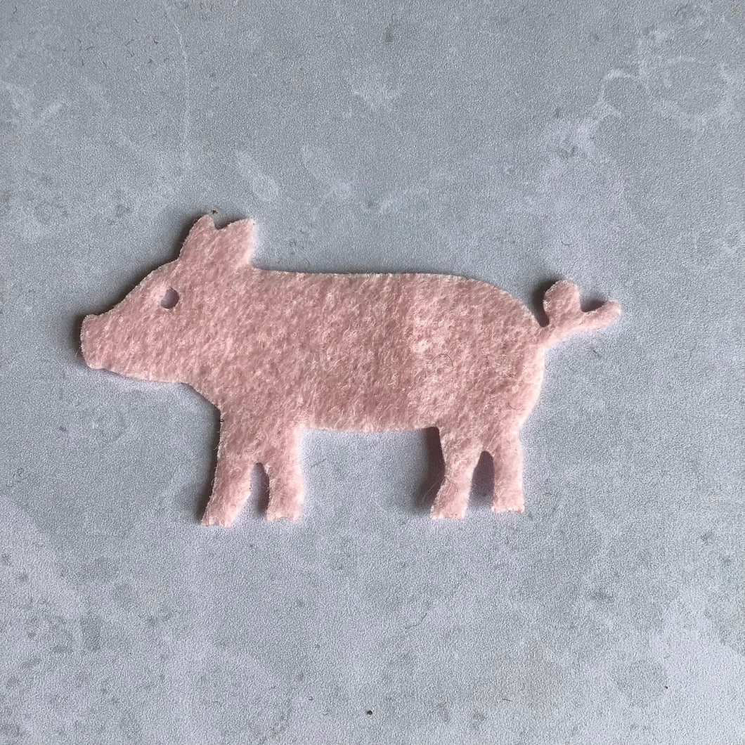Pink Felt Pigs, Felt Die Cut Pigs