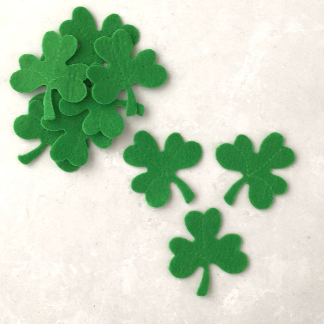 Green Felt Shamrock, Felt Die Cut Shamrock, Felt Lucky Clover