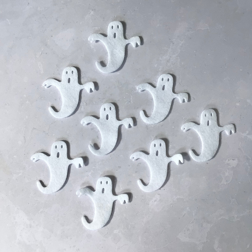 White Felt Ghosts, Die Cut Felt Ghosts
