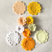 Load image into Gallery viewer, Spring Felt Roses,(10),  die cut felt flowers, 3D Roll Up flower
