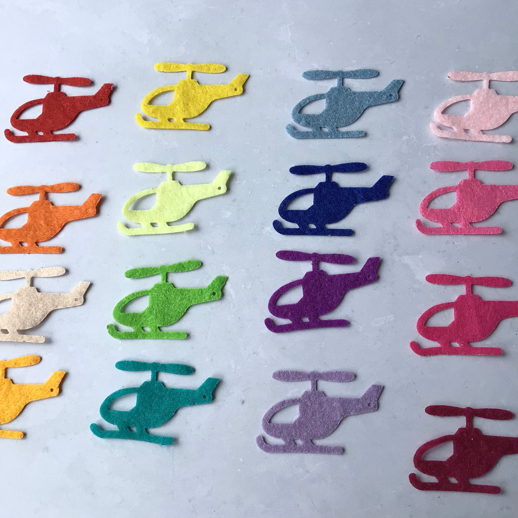 Felt Helicopters, Mixed Pack, Felt Die Cut Helicopter