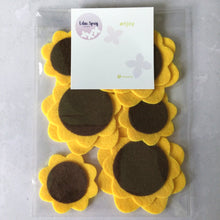 Load image into Gallery viewer, Yellow Felt Sunflowers, Large Die Cut Felt Flowers
