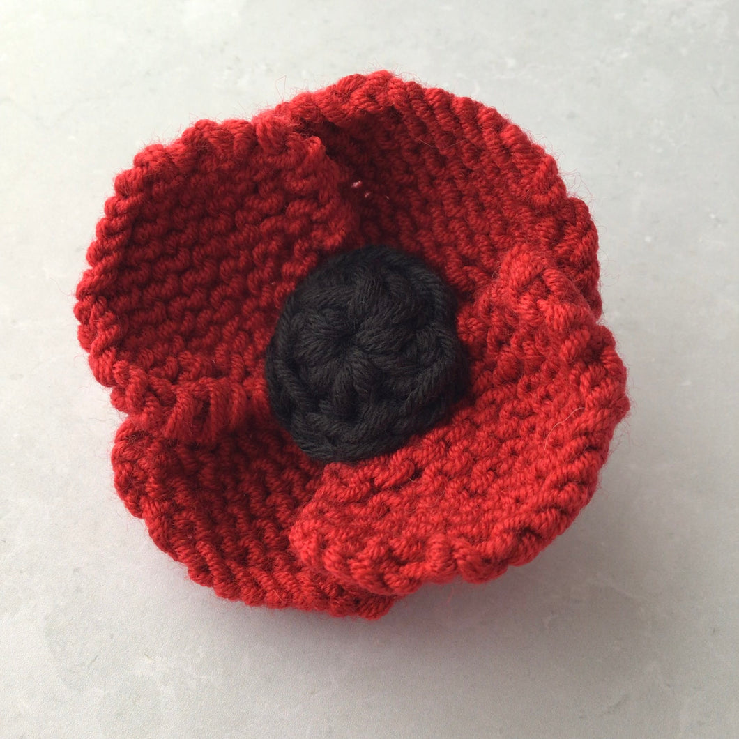 Red Poppy brooch, Red Flower Pin, Remembrance Day Brooch