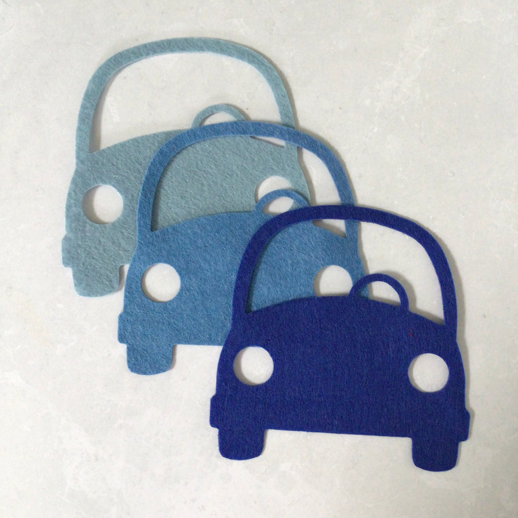 Large Felt Cars, Felt Die Cut Cars