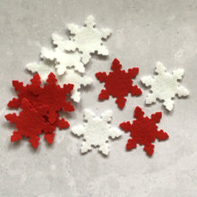 Load image into Gallery viewer, Scandi Felt Snowflakes, Die Cut Felt Snowflakes

