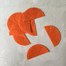 Load image into Gallery viewer, Felt Orange Slice, Felt Die Cut Oranges,  Die Cut Orange Segment,
