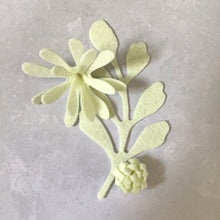 Load image into Gallery viewer, Ivory Felt Flowers &amp; Leaves, Felt Die Cut Flowers, 3D Roll Up Flowers
