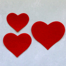Load image into Gallery viewer, Red Felt Hearts, Multi Size Pack, Die Cut Felt Hearts
