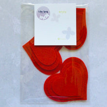 Load image into Gallery viewer, Red Felt Hearts, Multi Size Pack, Die Cut Felt Hearts
