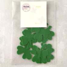 Load image into Gallery viewer, Green Felt Shamrock, Felt Die Cut Shamrock, Felt Lucky Clover

