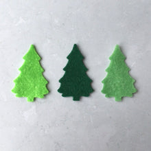 Load image into Gallery viewer, Green Felt Trees, Medium Sized Trees, Die Cut Felt Trees, Felt Christmas Trees
