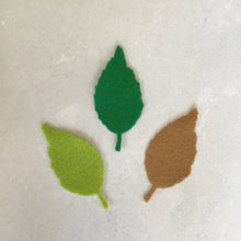 Load image into Gallery viewer, Large Green &amp; Brown Felt Leaves, Die Cut felt leaves
