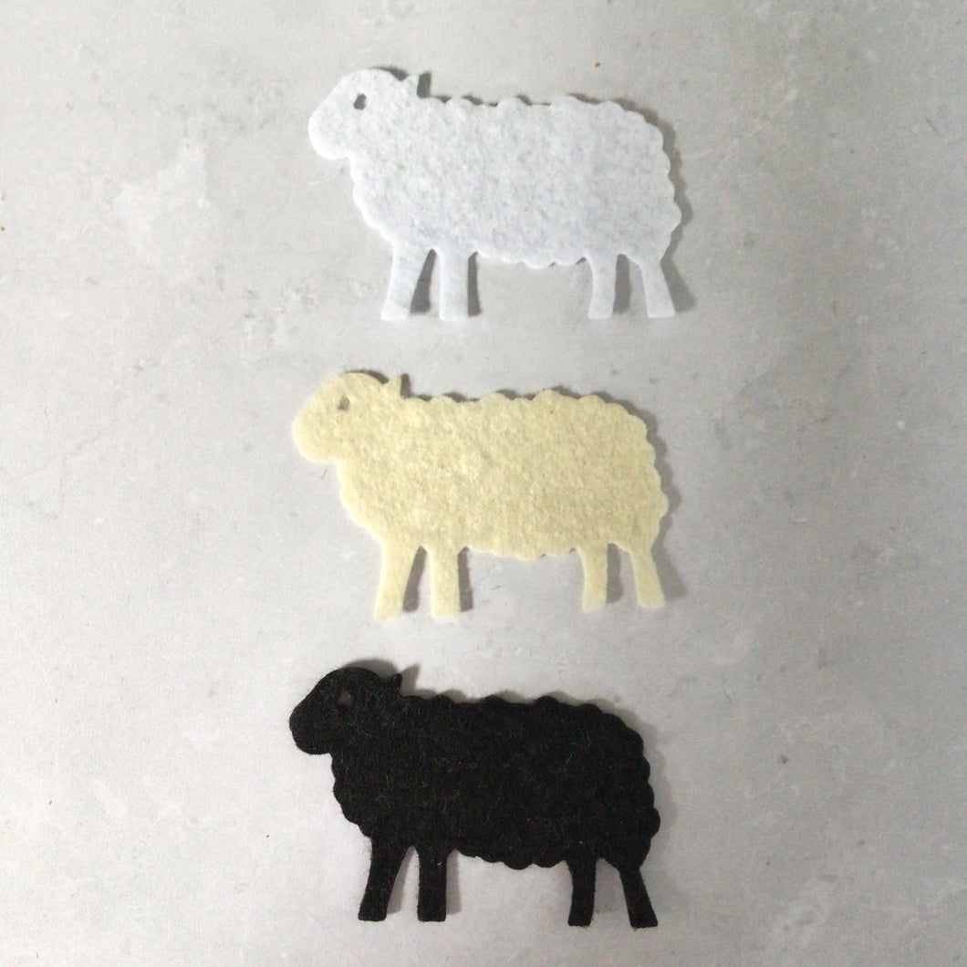 Felt Sheep, Felt Lambs, Die Cut Felt Sheep