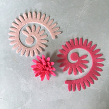 Load image into Gallery viewer, Pink Felt Chrysanthemums, Felt Die Cut Chrysanthemum Flowers
