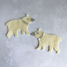 Load image into Gallery viewer, Felt Polar Bears, Die Cut Polar Bear
