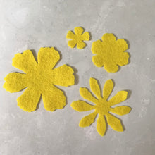 Load image into Gallery viewer, Yellow Felt Flowers, Large, Felt Die Cut Flowers
