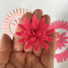 Load image into Gallery viewer, Pink Felt Chrysanthemums, Felt Die Cut Chrysanthemum Flowers
