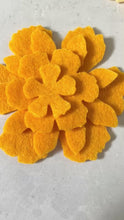 Load and play video in Gallery viewer, Yellow Felt Flowers, Large, Felt Die Cut Flowers
