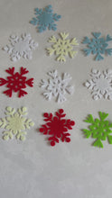 Load and play video in Gallery viewer, Felt Snowflakes, Die Cut Lacy Snowflakes
