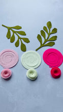 Load and play video in Gallery viewer, Pink Felt Ranunculus Flowers, Felt Die Cut Flowers
