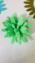 Load and play video in Gallery viewer, Green &amp; Blue Felt Succulents, Felt Die Cut Succulents Flowers
