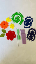 Load and play video in Gallery viewer, Rainbow Felt Flower Kit, Felt 3D flowers, Roll up felt flowers, Die cut felt flowers
