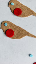 Load and play video in Gallery viewer, Small Felt Robins, Die Cut Felt Robins
