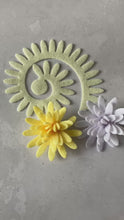 Load and play video in Gallery viewer, Lemon Felt Chrysanthemums, Die Cut Felt Chrysanthemum Flowers, Yellow Chrysanthemums
