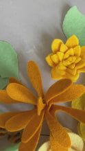 Load and play video in Gallery viewer, Yellow Felt Flower Buttonhole Kit, Die cut felt flowers
